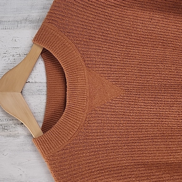 Aerie cocoa brown rust oversized rib knit long sleeve sweater Size XS - Picture 2 of 6